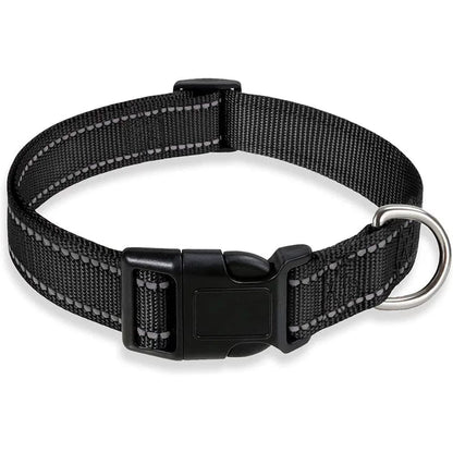 The Cat Dog Shop Dog Collar Black / S Pawsome Glow Reflective Dog Collar