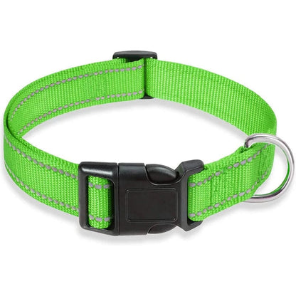 The Cat Dog Shop Dog Collar Green / S Pawsome Glow Reflective Dog Collar