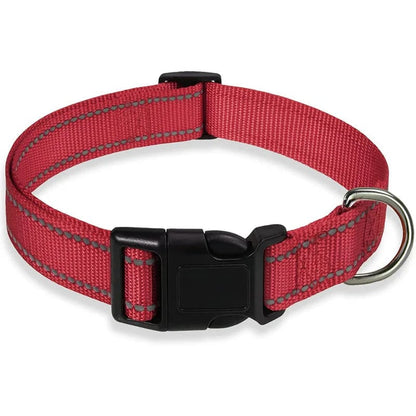 The Cat Dog Shop Dog Collar Red / S Pawsome Glow Reflective Dog Collar