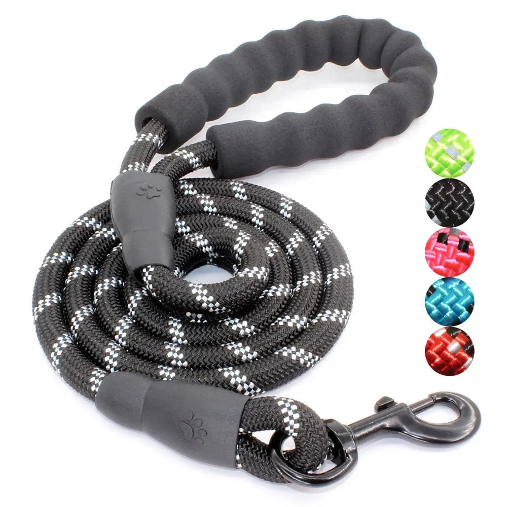 The Cat Dog Shop Dog Leash Black / 0.8cm 120cm ToughTrail Reflective Dog Leash