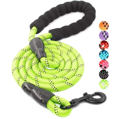 The Cat Dog Shop Dog Leash Green / 0.8cm 120cm ToughTrail Reflective Dog Leash