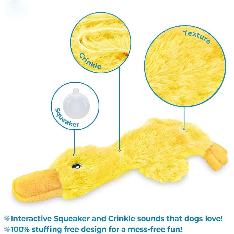 The Cat Dog Shop Dog Toy Yellow / 37 cm x 20 cm QuackPal Crinkle Duck Dog Toy