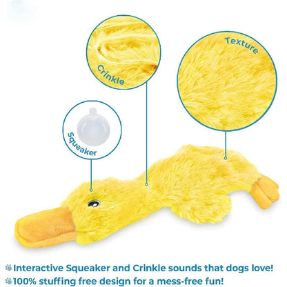 The Cat Dog Shop Dog Toy Yellow / 37 cm x 20 cm QuackPal Crinkle Duck Dog Toy