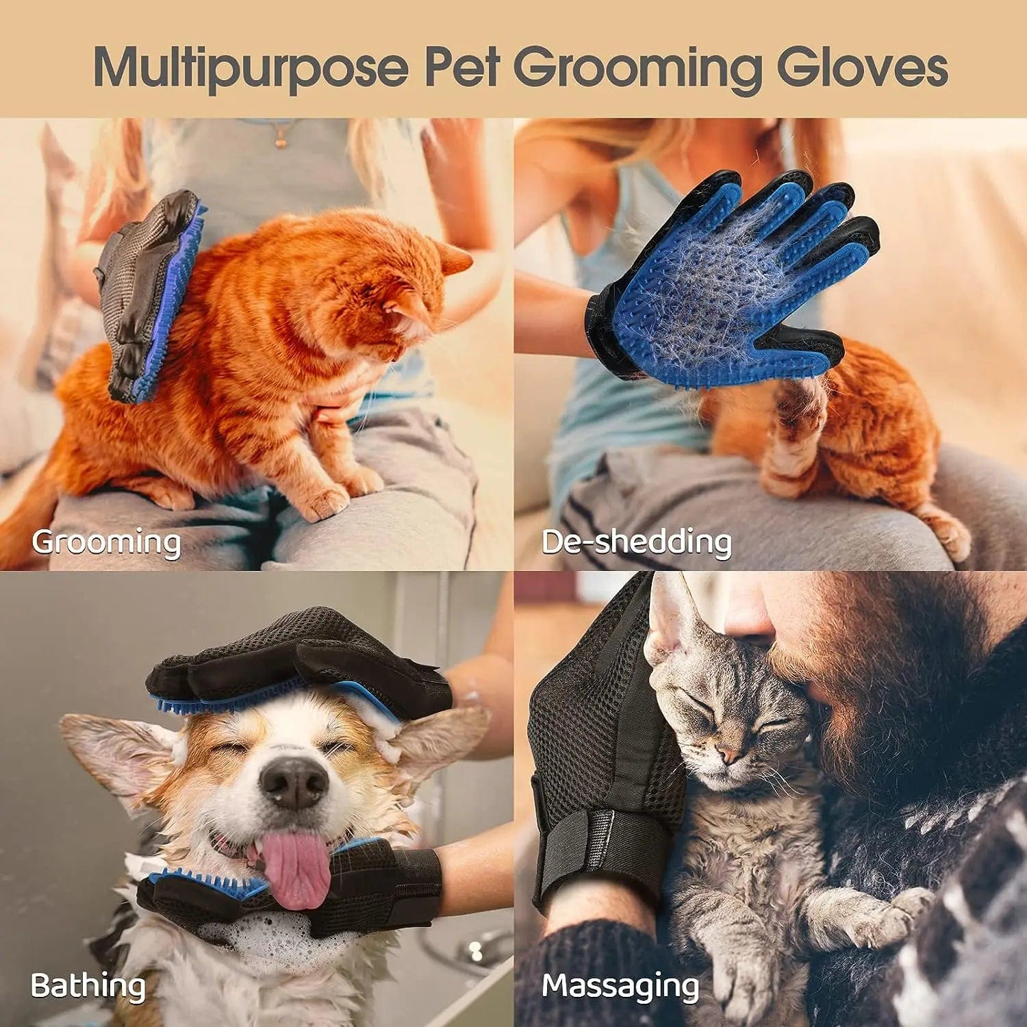 The CatDog Shop Grooming Glove FurEase Gentle Grooming Glove