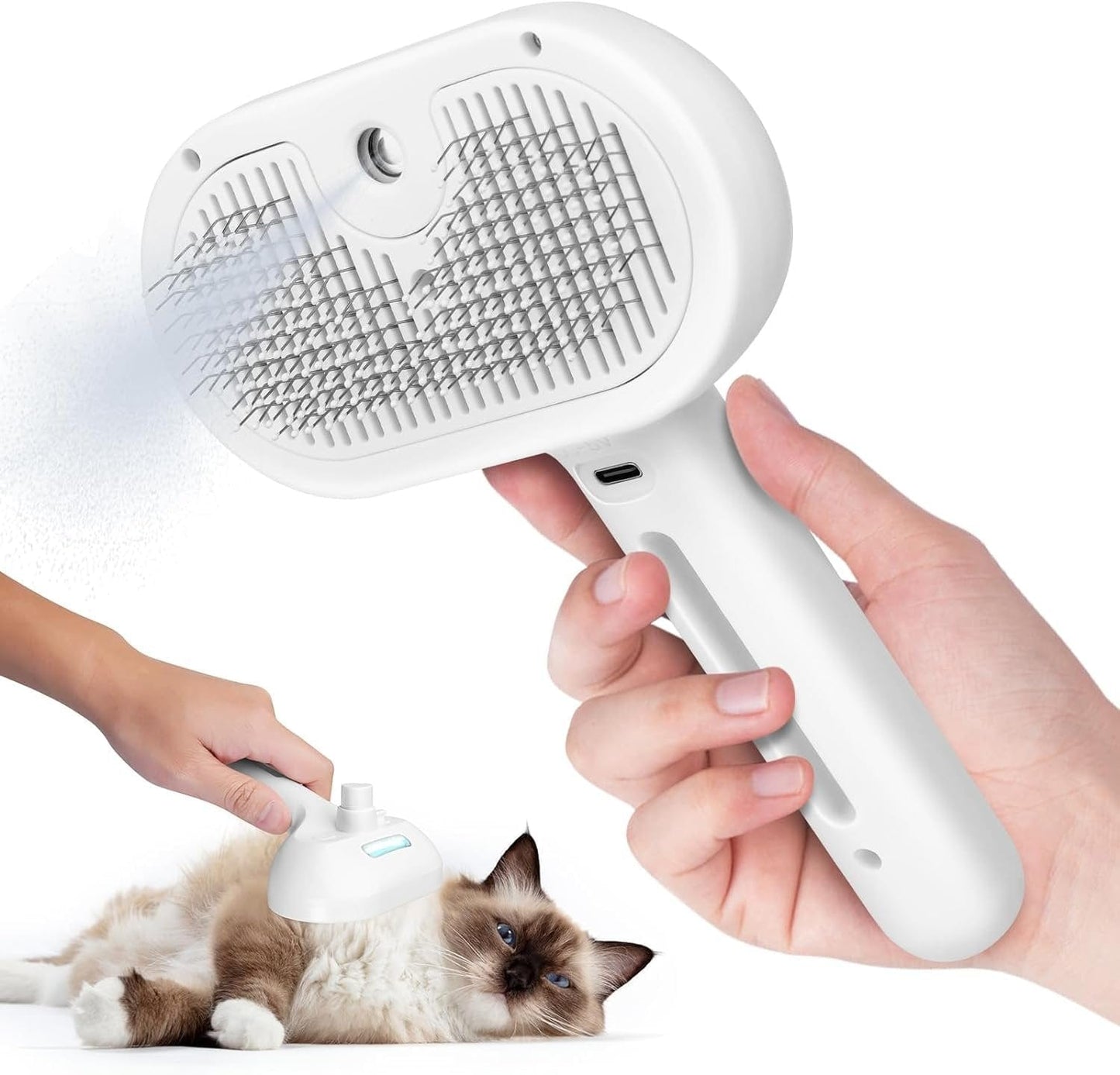 The CatDog Shop White MistGroom Pro – Self-Cleaning Cat & Dog Brush